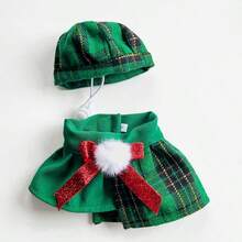 PETSIN Set Pakaian Natal untuk Kucing dan Anjing: Topi Segi Delapan Gaya Inggris dengan Tudung, Set Dekorasi Hewan Peliharaan untuk Foto - Hijau - View 7