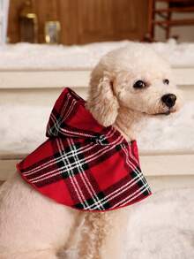 PETSIN Christmas 1pc Plaid Print Pet Cloak - Multicolor - View 4