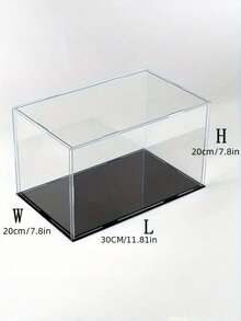 1PC Acrylic Display Case, Various Sizes, Plastic AssemblyDustproof Display Box With Matte Black Base, Suitable ForAction Figures, Collectibles, Statues, Models - Transparent - View 10
