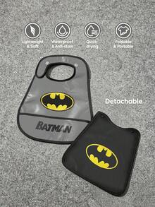 BATMAN X SHEIN 6 Months~ 3 Years Old Baby Waterproof, Oil-Proof And Anti-Fouling Protective Bib TPU Material Is Suitable For Boys And Girls, Suitable For Eating Complementary Food, Super Soft And Ultra-Light Foldable And Portable - Multicolor - View 4
