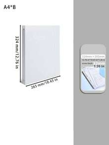 1pc A4 Clear Binder Folder, Transparent Insert‑Sheet Test Paper Organizer, Document Storage Book, File Pouch For Paper Classification & Arrangement - Multicolor - View 4