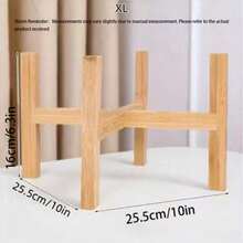 Tabletop Nordic Wooden X-Cross Plant Stand 1pc - Sturdy For S/M/L/XL Pots - Yellow - View 10