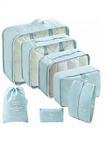 Found Favorite Multi-Functional Travel 7-Piece Organizer Bag, Luggage & Clothing Sorting Bag Set, Storage Bag Suite, Essential 7-Piece Travel Kit - Korean blue - View 6