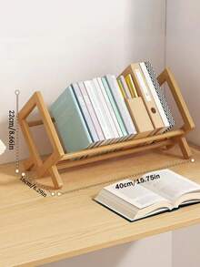 1pc Desktop Bookshelf Storage Rack, Simple Tabletop Organizer For Picture Books, Office Documents, Small Countertop Display Shelf For Home Study Decor - primary color - View 3
