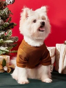 PETSIN 1 Pc Pet Christmas Cat Dog Universal Cute Elk Pattern Printed Brown Warm And Comfortable Dog Christmas - Multicolor - View 8