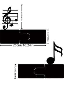 2PCS For Sheet Music And Books Powder Coated Metal Non Slip Sturdy Durable Music Note Staff Pattern Bookends Home Office Library Decor Gift For Music Lovers Christmas Valentine Day Trending - View 7