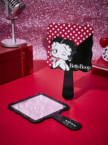 Betty Boop X Joivida 1pc Cartoon Handheld Mirror, Portable Square Design With Handle, High-Definition Reflection, Perfect For Makeup Touchups, Bathroom, Vanity, Bedroom, Travel, A Fun Birthday Or Christmas Gift For Women, Girls, Family And Friends - 1pcs - View 5