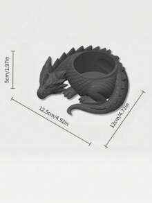 1PC Standard Size 3D Printed Plastic Lightweight Durable Non Slip Rustproof Waterproof Easy Clean Black Gothic Dragon Shape Planter Succulent Pot With Drainage Hole Decorative Desk Shelf Organizer For Home Office Living Room Halloween - Multicolor - View 8