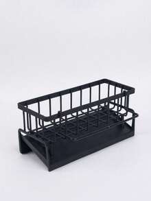 1pc Rust Proof Kitchen Sink Storage Rack With Towel Bar And Drip Tray, Anti Slip, Can Store Sponge, Suitable For Kitchen Sink, Rust Proof Carbon Steel Material Kitchen Sink Storage Accessories - Multicolor - View 13