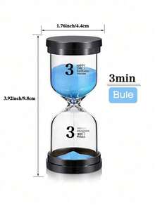 1/3/5/10/15/30 Minutes Black Lid Marked Glass Timer, Home Decor Sandclock, Suitable For Homework, Teeth Brushing, Kitchen Cooking, Yoga Gaming, Desktop Decoration Best Gifts Birthday Graduation - Multicolor - View 12