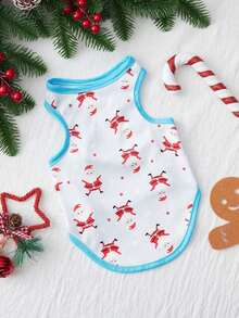PETSIN 1pc Pet Christmas Santa Claus Pattern Vest - Multicolor - View 6