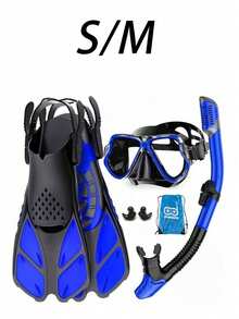 1Set Adult Full Face Snorkel Mask Set, Adjustable Diving Fins With Dry Snorkel & Travel Bag, Anti-Fog Anti-Leak Snorkeling Gear For Swimming Training - Multicolor - View 15
