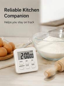 Teckwe 1pc Kitchen Timer Large LCD Display, Hours Count Down/Increment Function, Hour/Minute/Second Adjustment, One-Button Start/Stop, Clear Reset Button, Mode Switch Button, Back-To-School Essential - Multicolor - View 8