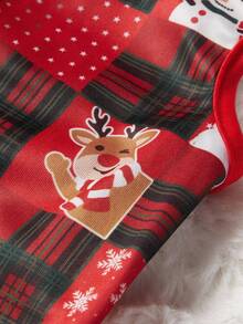 PETSIN 1pc Christmas Style Pet Vest, Classic And Eye-Catching Red And Black Checkered Pattern, Featuring Cute And Fun Patterns Such As Santa Claus, Reindeer, Snowman, Etc. It Is Skin Friendly, Breathable And Sleeveless Pet Vest - Multicolor - View 7