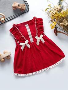 Petsin Christmas Party Red Ruffle Edge Pet Skirt - Red - View 13
