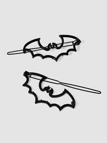 MortiRose 2 Pieces Of Personalized Gothic Bat Daily Travel Party With Women's Hairpin, Halloween, Halloween Accessories/, Halloween Costume/Gothic - Silver - View 13