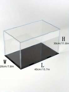 1PC Acrylic Display Case, Various Sizes, Plastic AssemblyDustproof Display Box With Matte Black Base, Suitable ForAction Figures, Collectibles, Statues, Models - Transparent - View 11