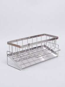 1pc Rust Proof Kitchen Sink Storage Rack With Towel Bar And Drip Tray, Anti Slip, Can Store Sponge, Suitable For Kitchen Sink, Rust Proof Carbon Steel Material Kitchen Sink Storage Accessories - Multicolor - View 12