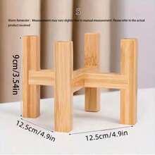 Tabletop Nordic Wooden X-Cross Plant Stand 1pc - Sturdy For S/M/L/XL Pots - Yellow - View 11