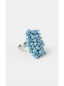Noxbound Silver Beaded Turquoise Niche Ring - Silver - View 10