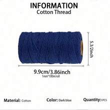 Macrame Cord 1mm X 100 M, Colorful Twisted Rope, Cotton Rope, Macrame Yarn For Wall Hangings, Plant Hangers, Crafts, DIY Decorating Projects - Multicolor - View 25