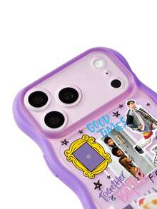 FRIENDS X SHEIN A Purple Print, Funny Print Pattern, Wave 2-In-1 Fashion Phone Case. - Multicolor - View 3
