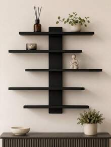 5-Tier Multifunctional Wall-Mounted Display Rack, Available In 2 Colors. Designed As Architectural Art Decor To Save Space, Corner Shelf, Wall-Mounted Triangle Shelf, Wall Partition Rack, Bathroom Shelf, Kitchen Wall Organizer - Multicolor - View 5