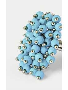 Noxbound Silver Beaded Turquoise Niche Ring - Silver - View 8
