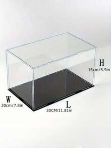 1PC Acrylic Display Case, Various Sizes, Plastic AssemblyDustproof Display Box With Matte Black Base, Suitable ForAction Figures, Collectibles, Statues, Models - Transparent - View 8