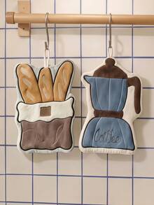 Joivida 1Pc/4Pcs Cleaning Cloth Is Made Of Thick And Soft Coral Velvet Fabric For Daily Use In The Kitchen, Bathroom And Home. It Features Exquisite Embroidery And A Creative Baguette Shape. It Absorbs Water Quickly, Dries Quickly Without Shedding, Is Skin-Friendly And Durable, And Is Specially Designed For Home Wiping - Multicolor - View 11