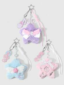 ROMWE Kawaii 1 Ins Creative Sweet Multi-Colored Fine Glitter Sequin Headset Bear Note Adjustable Lace-Up Polka Dot Bow Wings Shiny Fish Cake Stars DIY Bag Pendant - Multicolor-5 - View 19
