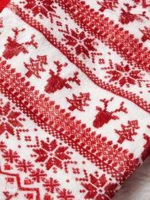 PETSIN 1 Pet Christmas Cat Dog Universal Red And White Christmas Snowflake Reindeer Pattern Printed Plush Warm And Comfortable Dog Christmas - Multicolor - View 7
