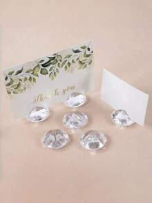 6Pcs 12Pcs Acrylic Diamond Name Card Holder Colorful Plastic Crystal Open Diamond Bead Decor Imitation Diamond Stand For Banquet Party - multicolor - View 3