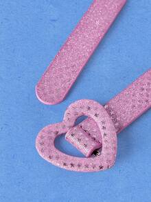 Popjeli Skinny Star Glitter Belt - Hot Pink - View 8