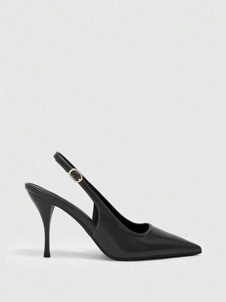 CUCCOO BIZCHIC Women's Pointed Toe Pumps, Versatile High Heels For Commuting And Daily Wear - Black gray pu - View 1