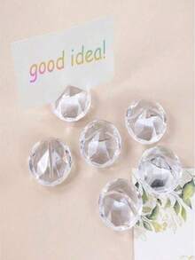 6Pcs 12Pcs Acrylic Diamond Name Card Holder Colorful Plastic Crystal Open Diamond Bead Decor Imitation Diamond Stand For Banquet Party - multicolor - View 10