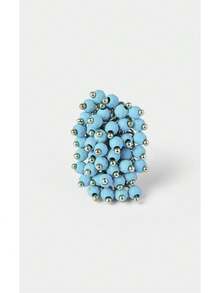 Noxbound Silver Beaded Turquoise Niche Ring - Silver - View 2