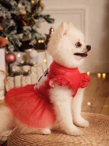 PETSIN Christmas Red Mesh Princess Dress For Pets - Multicolor - View 7