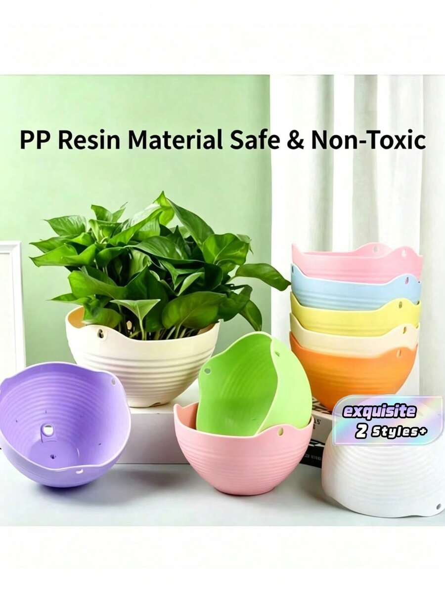 Balcony Potted Resin Plastic Flower Pot Hanging Pot Hanging Orchid Flower Pot Hanging Flower Pot With Hanging Chain - multicolor - View 1