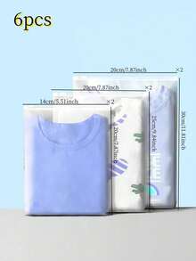5/6/10 Package Is Optional, Clothing Storage Bag For Travel With Baby, Storage Sealed Bag/Pattern Position Is Not Fixed/Does Not Contain Contents - Multicolor - View 18