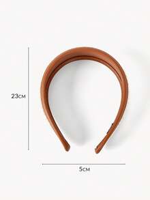 Opalesca French Light Luxury Brown Hemming Woven Wide Version Headband - White - View 10