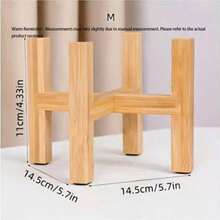Tabletop Nordic Wooden X-Cross Plant Stand 1pc - Sturdy For S/M/L/XL Pots - Yellow - View 8
