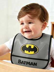 BATMAN X SHEIN 6 Months~ 3 Years Old Baby Waterproof, Oil-Proof And Anti-Fouling Protective Bib TPU Material Is Suitable For Boys And Girls, Suitable For Eating Complementary Food, Super Soft And Ultra-Light Foldable And Portable - Multicolor - View 2