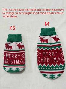 PETSIN 1 PC Christmas Pet Knitted Sweater For Winter,Reindeer Pattern Design,Suitable For Cats And Small To Medium-Sized Dogs - red green - View 8