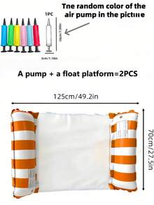 1PC/2PCS Adult PVC Inflatable Float, Pool, Beach,Portable, No Electricity Needed, Comfortable ,Durable, Lightweight, Relaxation,  Carry Quick, Inflation, For Adults - Multicolor - View 18