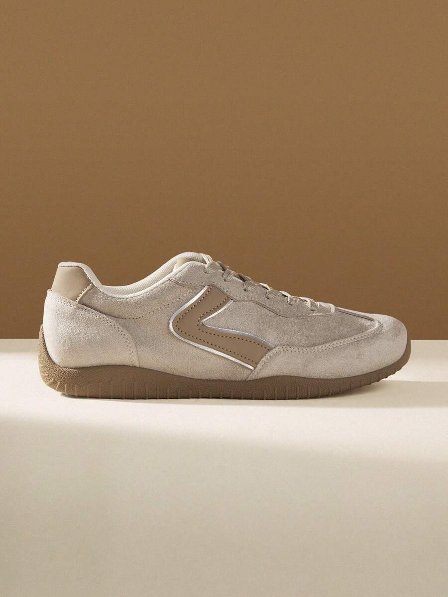 CUCCOO EASI Classic Color Matching German Training Shoes, Daily Walking Casual Sports Shoes, Versatile Commuter Flats, Light And Non-Slip Walking Shoes - Light Grey - View 1