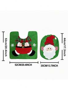 Christmas Faceless Santa Toilet Cover, Soft Plush Non-Slip, Festive Bathroom Decor For Home Hotel, Easy Clean, Holiday Party - Multicolor - View 3
