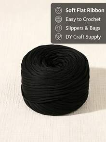 خيط قماش شريطي مسطح بكرة كبيرة سوداء، خيط حياكة يدوي DIY مخصص لصنع أحذية الكروشيه والحقائب اليدوية - متعدد الألوان - مشاهدة 18