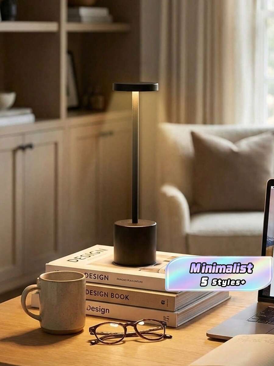مصباح LED حديث مع تحكم باللمس لتعتيم الإضاءة | إضاءة باردة ودافئة/إضاءة محايدة مع تبديل بين ثلاث درجات حرارة لونية، مصباح طاولة لاسلكي قابل للشحن، هيكل معدني، شحن سريع عبر USB/مناسب لغرفة النوم/غرفة المعيشة/غرفة الدراسة كإضاءة محيطة/ديكور إضاءة طاولة للعطلات هدية عيد الأب - مقاس واحد - مشاهدة 1