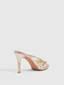 CUCCOO SZL Golden Strap Women's Fashion High Heel Sandals - Light gold - View 4